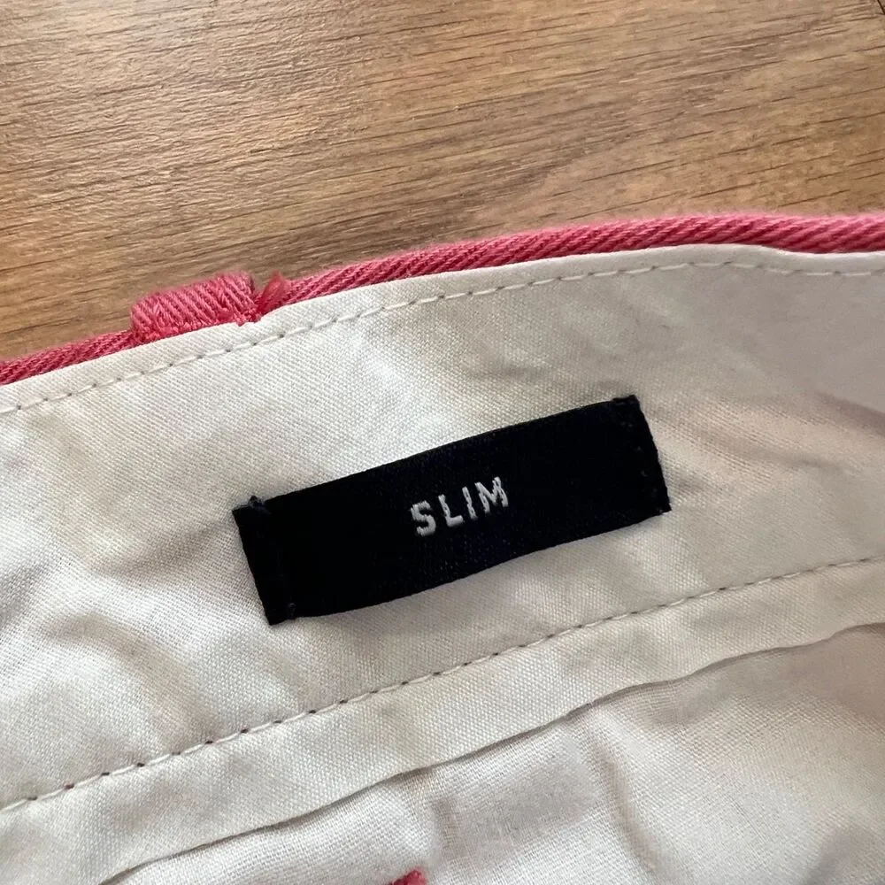 J.Crew Factory Mercantile Pants Men's Size 31x32 Flex-Slim Chino Pink/Red